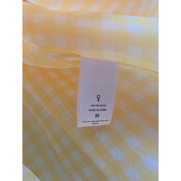 NWT Selkie the Rosebud Mini Dress Size M buttercream Gingham #1J504 - Picture 9 of 10